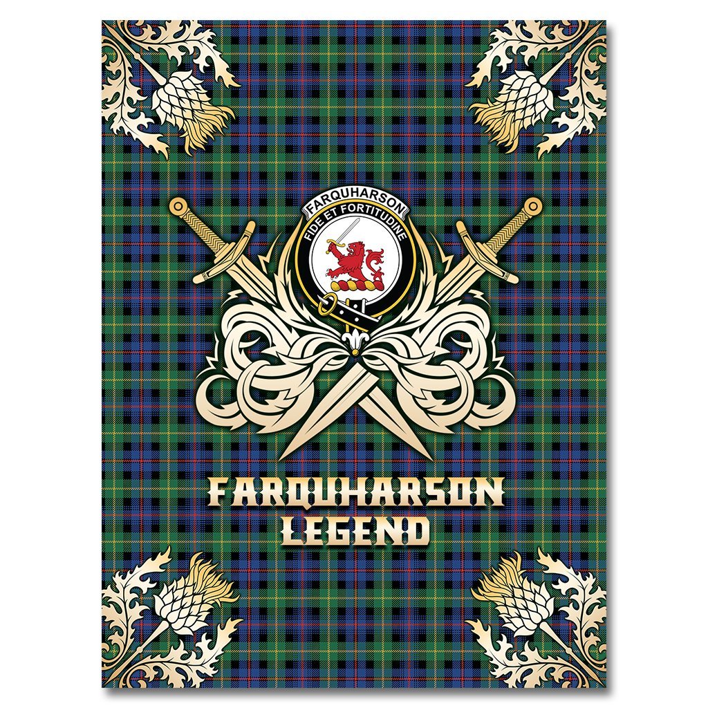 Farquharson Ancient Tartan Gold Courage Symbol Blanket