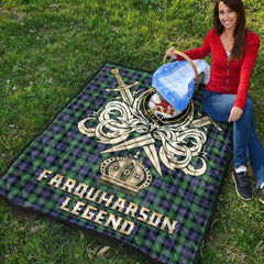 Farquharson Ancient Tartan Crest Legend Gold Royal Premium Quilt