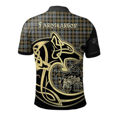 Farquharson Weathered Tartan Polo Shirt Viking Wolf