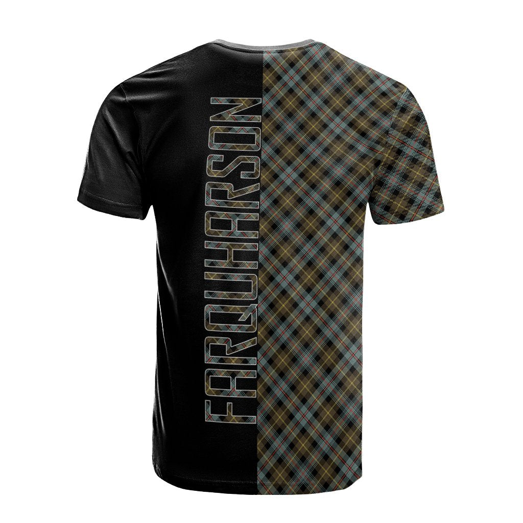 Farquharson Weathered Tartan T-Shirt Half of Me - Cross Style