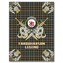 Farquharson Weathered Tartan Gold Courage Symbol Blanket