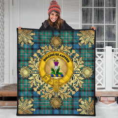 Ferguson Ancient Tartan Crest Premium Quilt - Gold Thistle Style