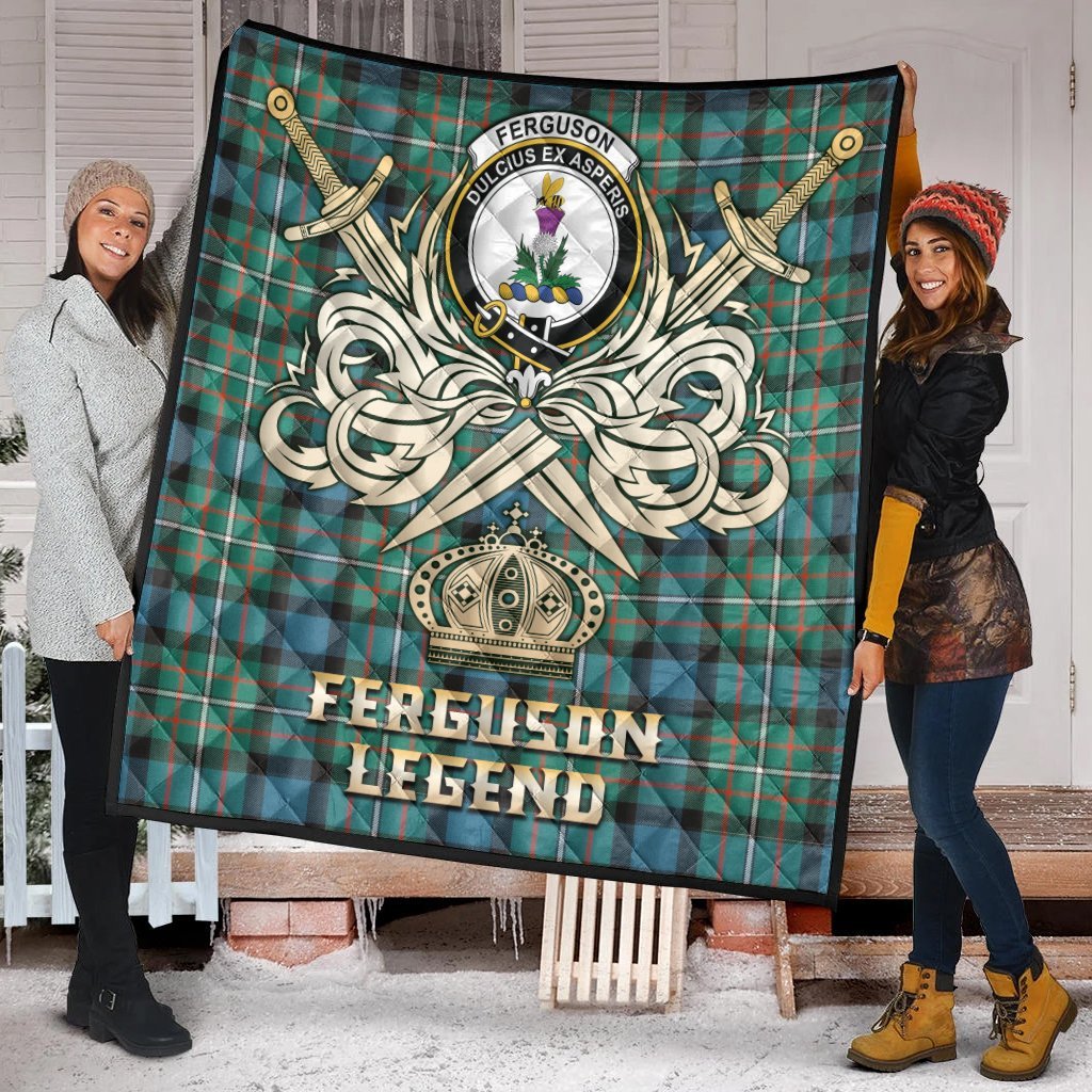 Ferguson Ancient Tartan Crest Legend Gold Royal Premium Quilt