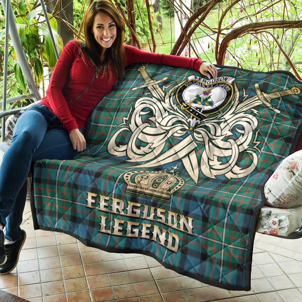 Ferguson Ancient Tartan Crest Legend Gold Royal Premium Quilt