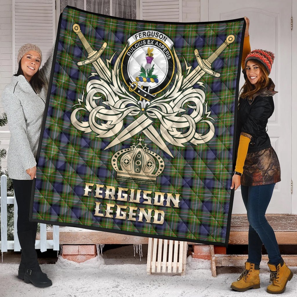 Ferguson Modern Tartan Crest Legend Gold Royal Premium Quilt