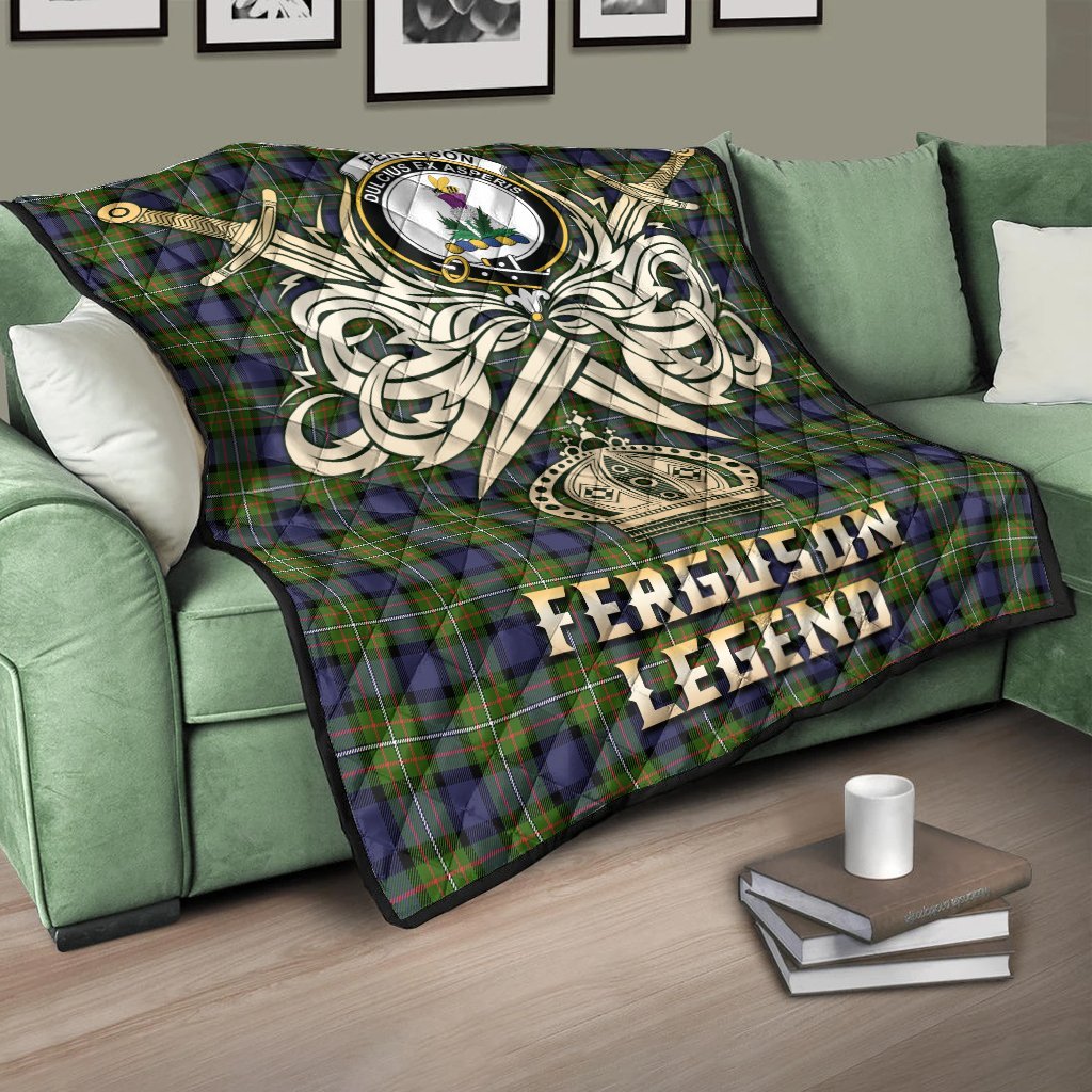 Ferguson Modern Tartan Crest Legend Gold Royal Premium Quilt