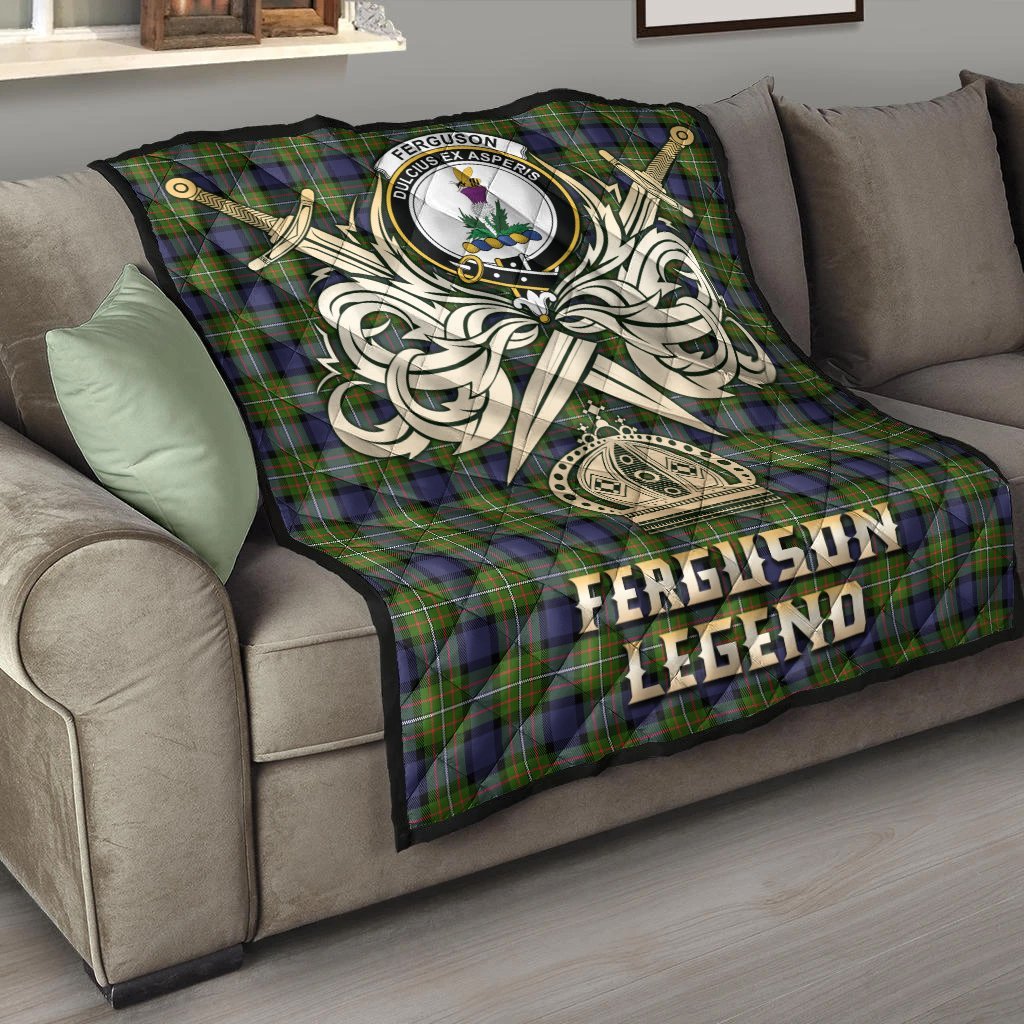 Ferguson Modern Tartan Crest Legend Gold Royal Premium Quilt