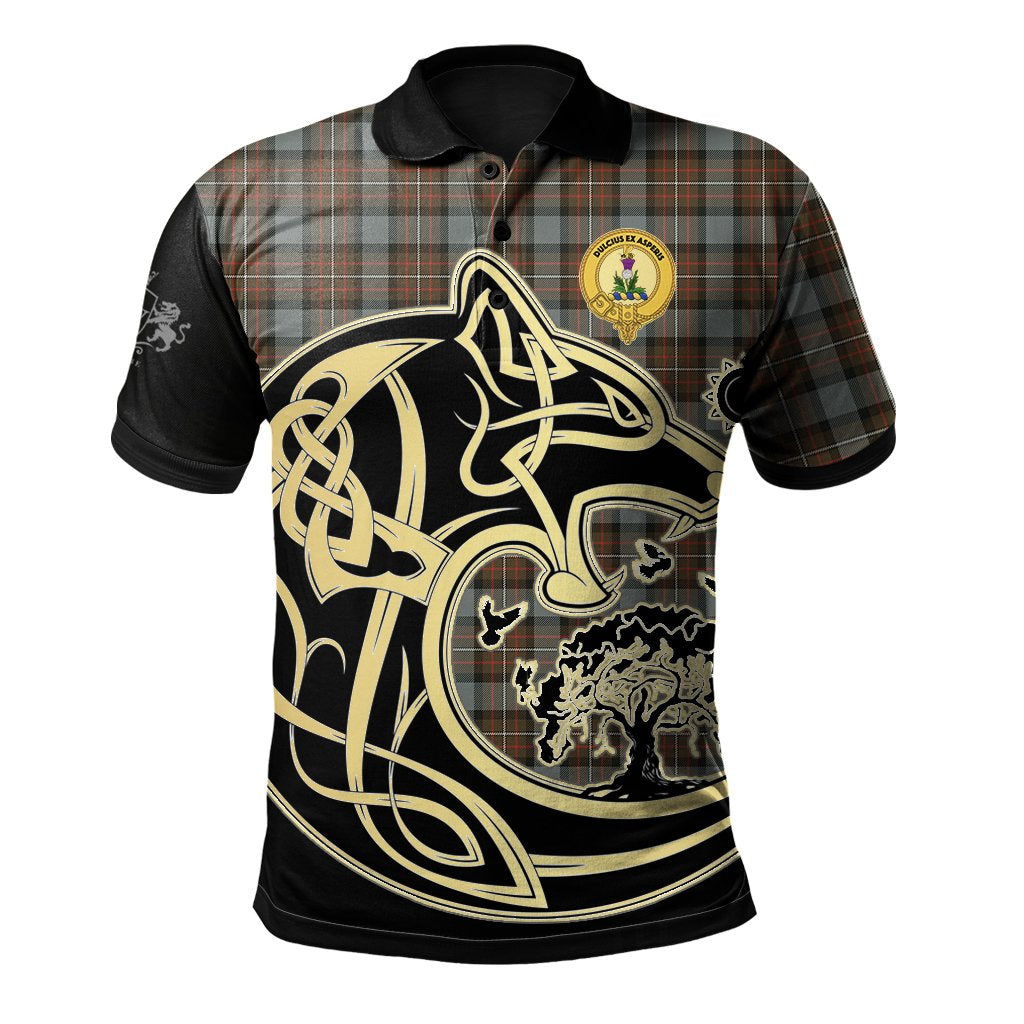 Ferguson Weathered Tartan Polo Shirt Viking Wolf