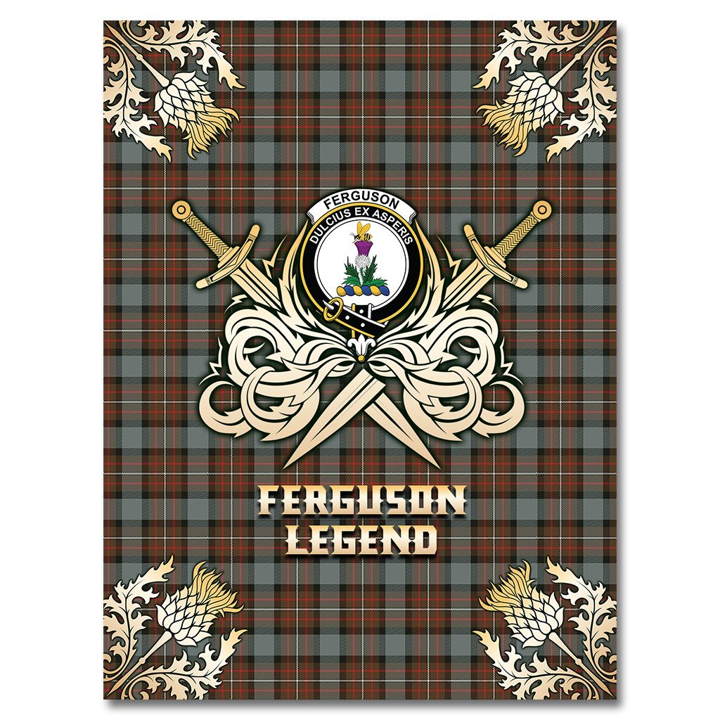 Ferguson Weathered Tartan Gold Courage Symbol Blanket