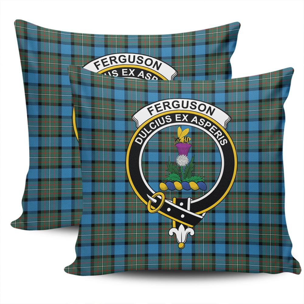 Scottish Fergusson Ancient Tartan Crest Pillow Cover - Tartan Cushion Cover