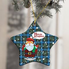 Fergusson Ancient Tartan Christmas Ceramic Ornament - Santa Style