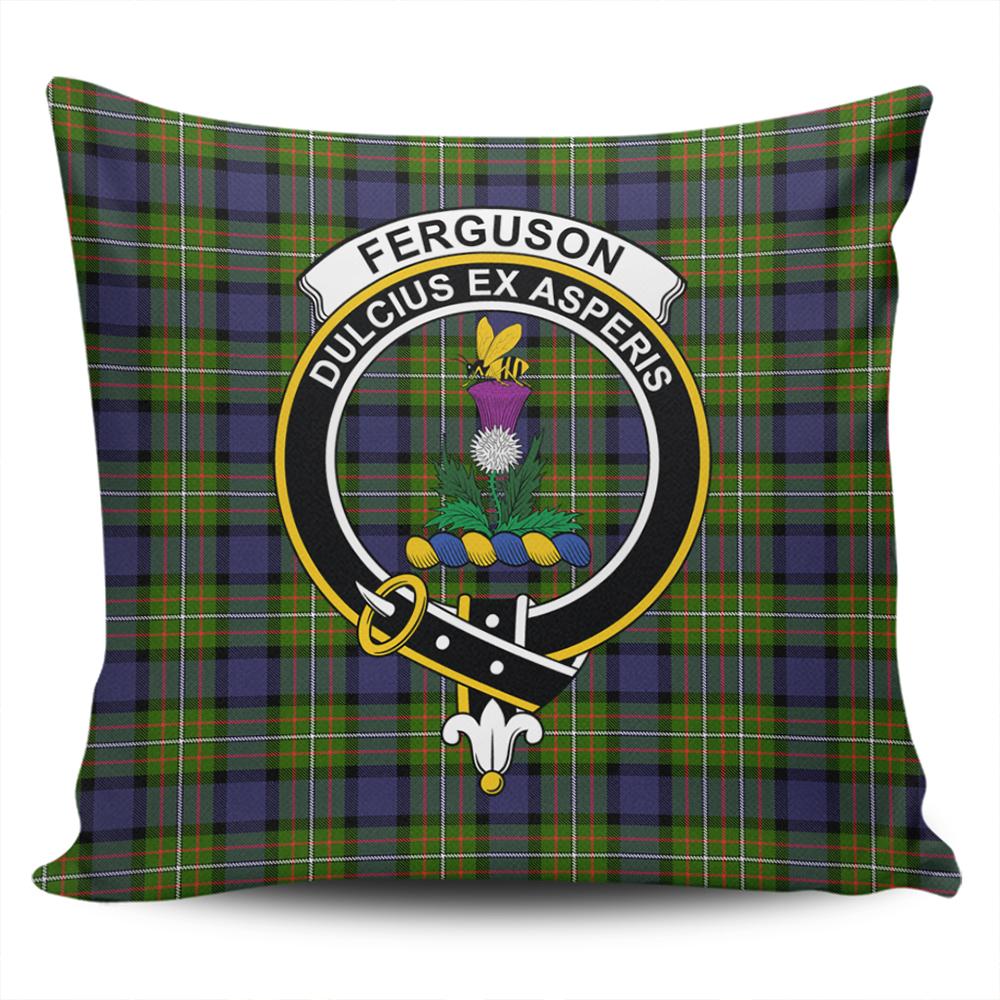 Scottish Fergusson Modern Tartan Crest Pillow Cover - Tartan Cushion Cover