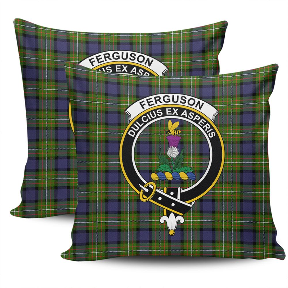 Scottish Fergusson Modern Tartan Crest Pillow Cover - Tartan Cushion Cover