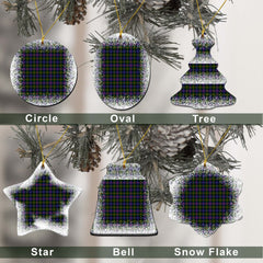 Fleming Tartan Christmas Ceramic Ornament - Snow Style