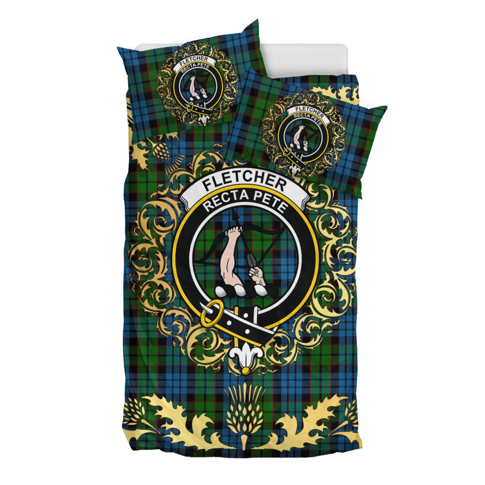 Fletcher 02 Tartan Crest Bedding Set - Golden Thistle Style