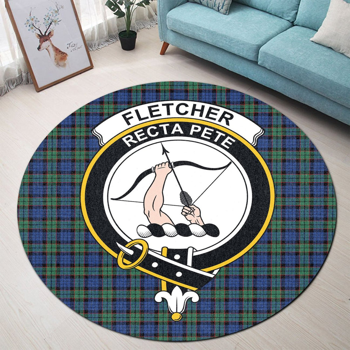 Fletcher Ancient Tartan Crest Round Rug