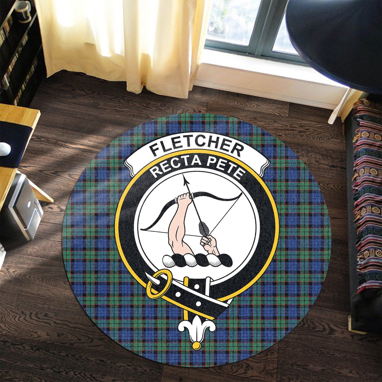 Fletcher Ancient Tartan Crest Round Rug