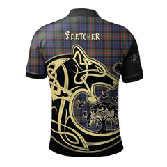 Fletcher of Dunans Tartan Polo Shirt Viking Wolf