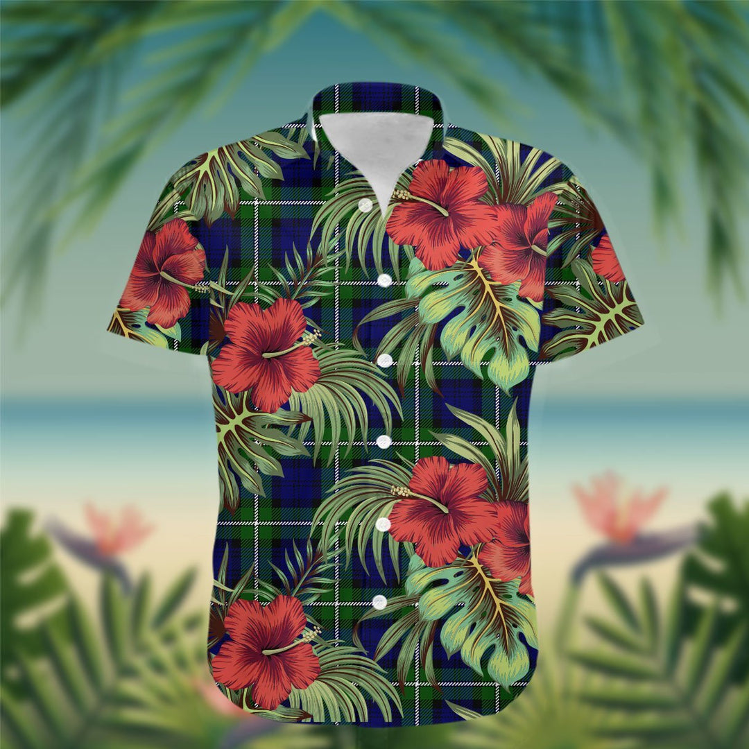 Forbes Tartan Hawaiian Shirt Hibiscus, Coconut, Parrot, Pineapple - Tropical Garden Shirt