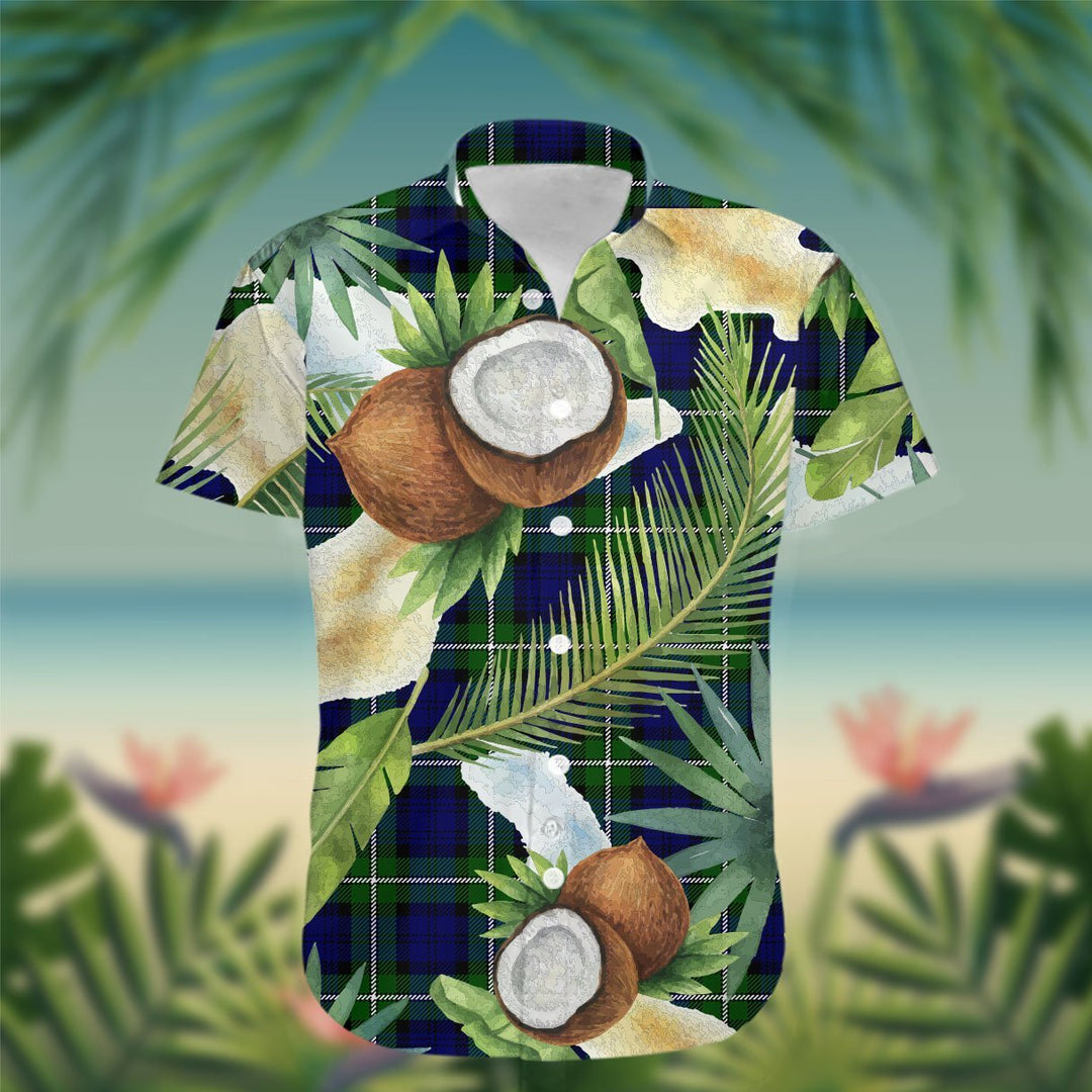 Forbes Tartan Hawaiian Shirt Hibiscus, Coconut, Parrot, Pineapple - Tropical Garden Shirt