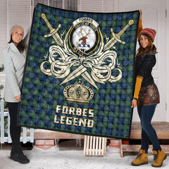 Forbes Ancient Tartan Crest Legend Gold Royal Premium Quilt