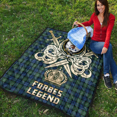 Forbes Ancient Tartan Crest Legend Gold Royal Premium Quilt