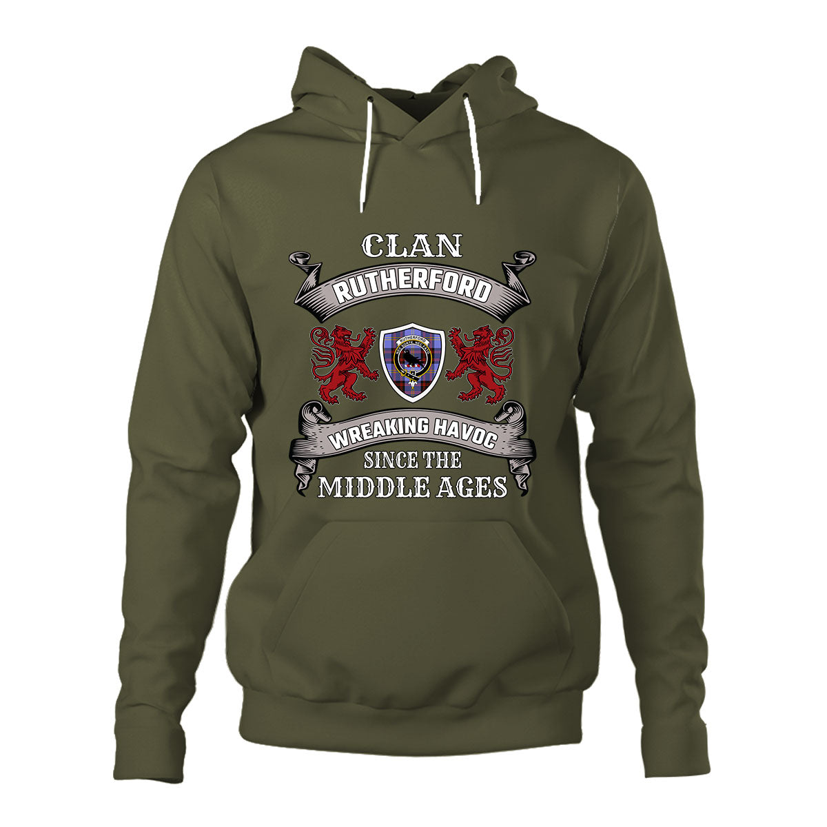 Rutherford Family Tartan - 2D Unisex Hoodie
