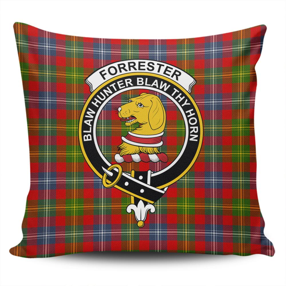 Scottish Forrester Tartan Crest Pillow Cover - Tartan Cushion Cover