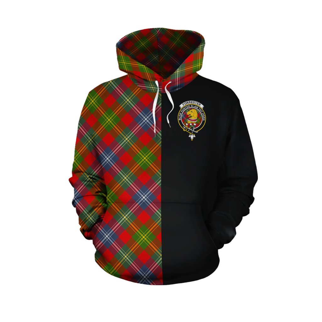 Forrester Tartan Hoodie Half of Me - Cross Style