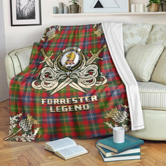 Forrester Tartan Gold Courage Symbol Blanket