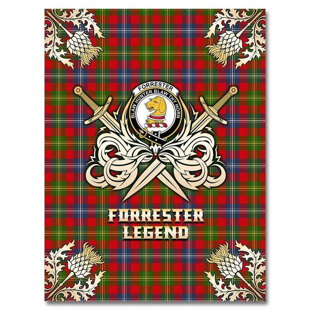 Forrester Tartan Gold Courage Symbol Blanket