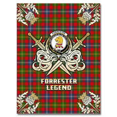 Forrester Tartan Gold Courage Symbol Blanket