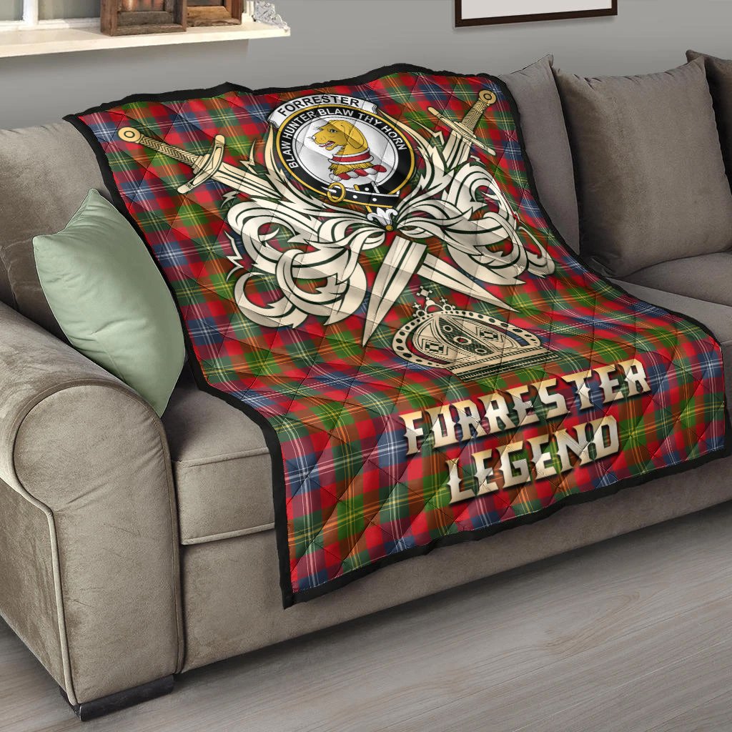 Forrester Tartan Crest Legend Gold Royal Premium Quilt