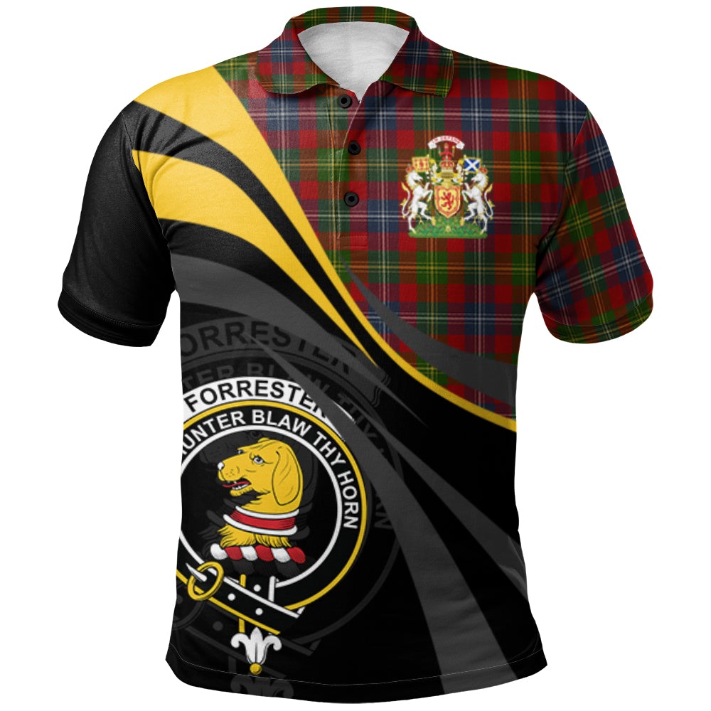 Forrester or Foster Tartan Polo Shirt - Royal Coat Of Arms Style