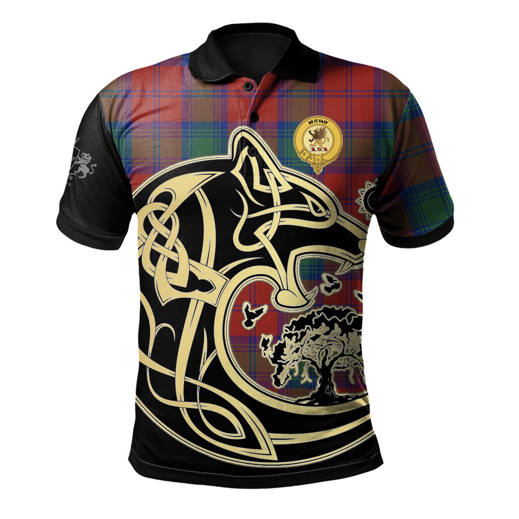 Fotheringham Modern Tartan Polo Shirt Viking Wolf