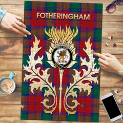 Fotheringham Modern Tartan Crest Thistle Jigsaw Puzzles