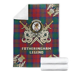 Fotheringham Modern Tartan Gold Courage Symbol Blanket