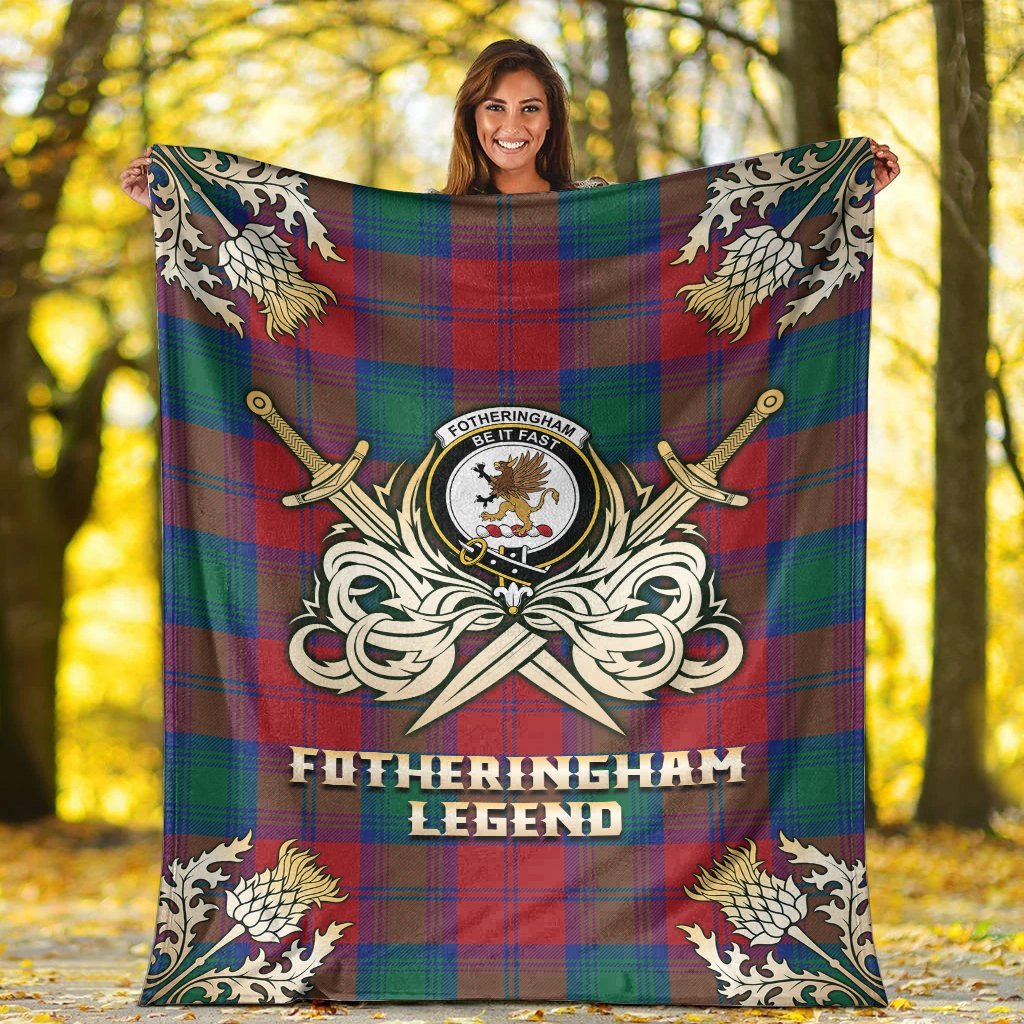 Fotheringham Modern Tartan Gold Courage Symbol Blanket