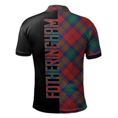 Fotheringham Modern Tartan Polo Shirt Half of Me - Cross Style