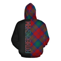 Fotheringham Modern Tartan Hoodie Half of Me - Cross Style