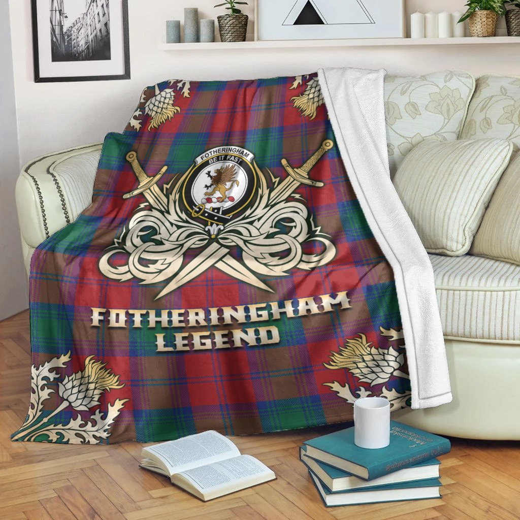 Fotheringham Modern Tartan Gold Courage Symbol Blanket