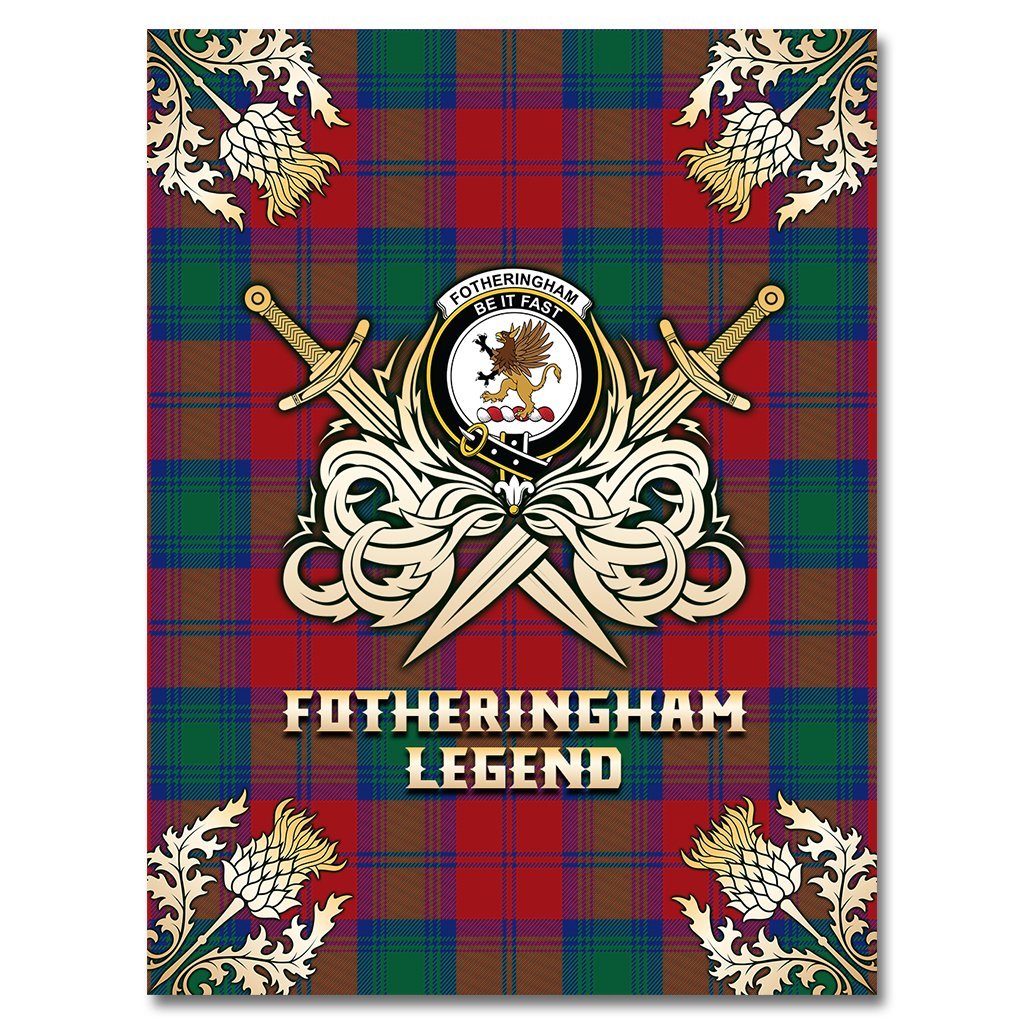 Fotheringham Modern Tartan Gold Courage Symbol Blanket