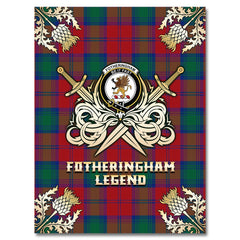 Fotheringham Modern Tartan Gold Courage Symbol Blanket