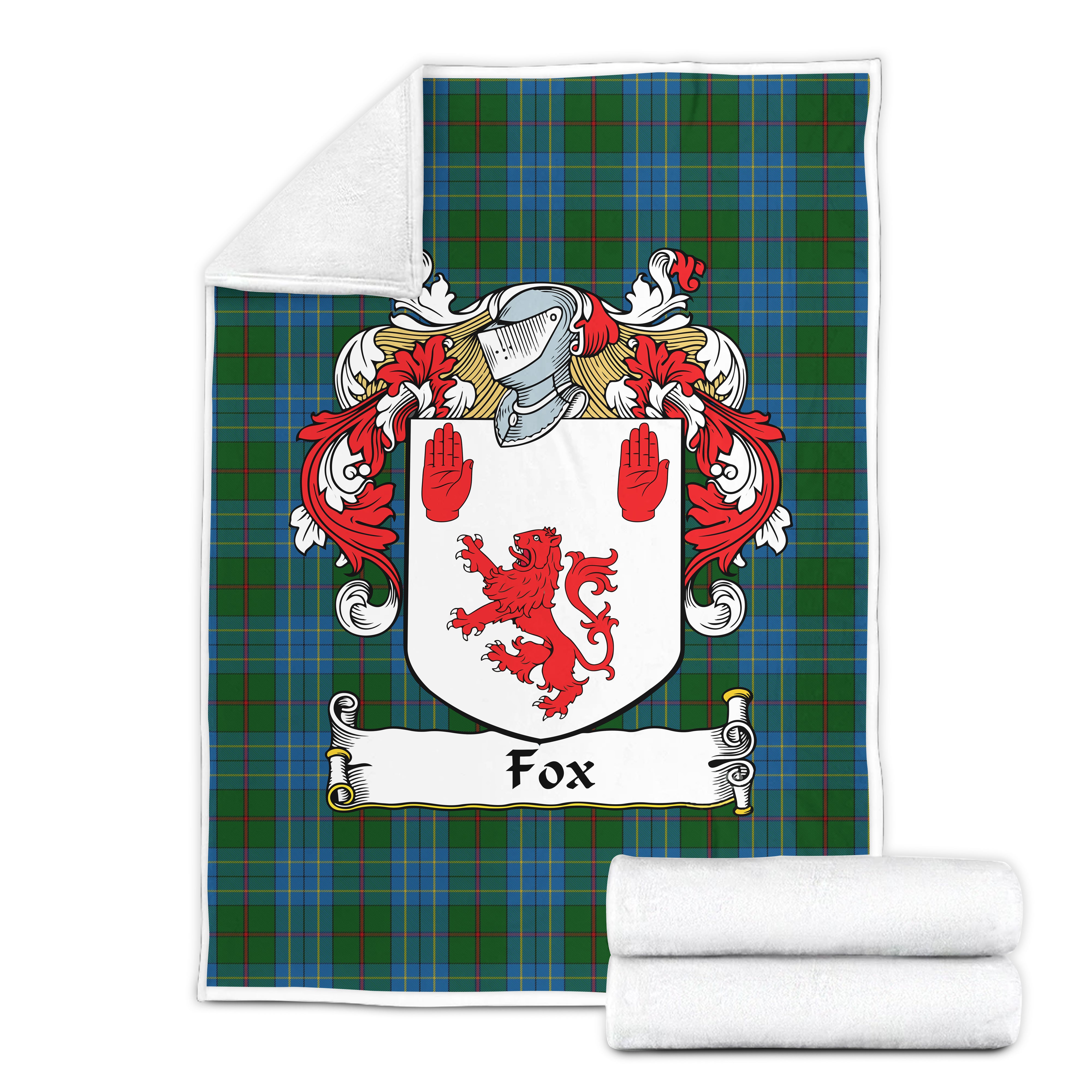 Fox Hunting Family Tartan Coat Of Arms Blankets