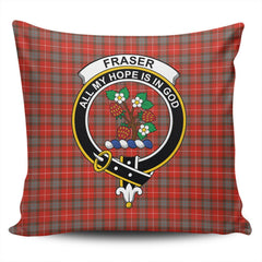 Scottish Fraser Weathered Tartan Crest Pillow Cover - Tartan Cushion Cover
