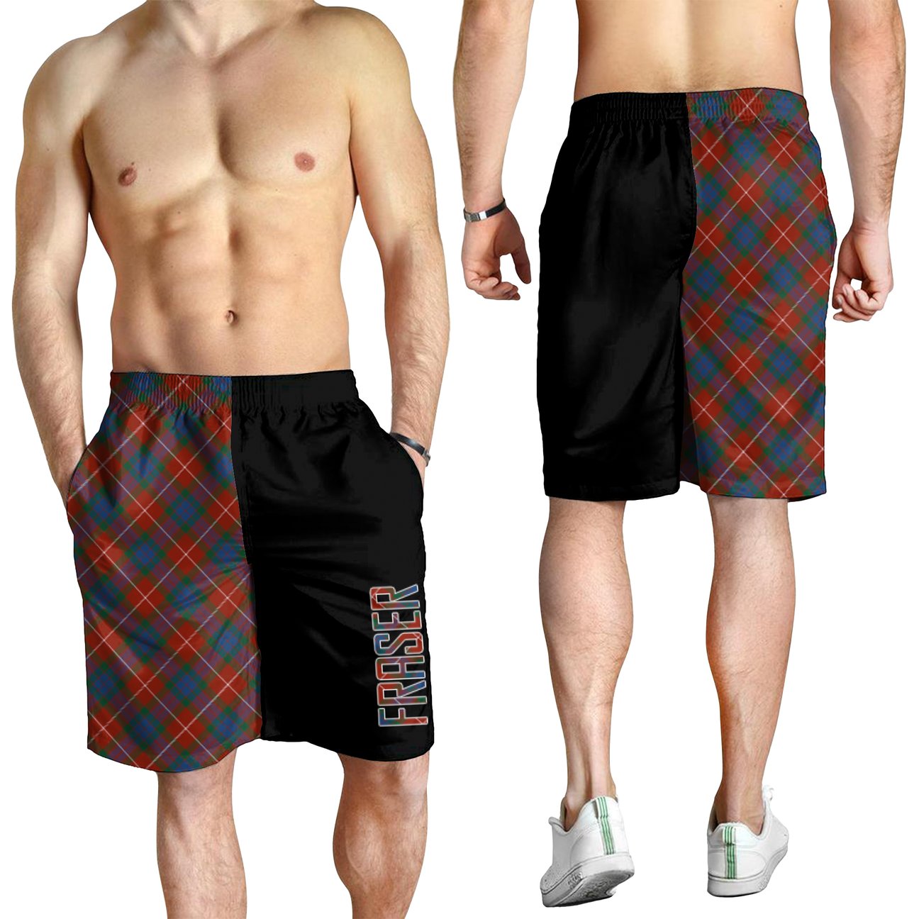 Fraser Ancient Tartan Crest Men's Short - Cross Style