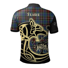 Fraser Hunting Ancient Tartan Polo Shirt Viking Wolf