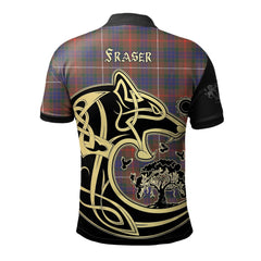 Fraser Hunting Modern Tartan Polo Shirt Viking Wolf