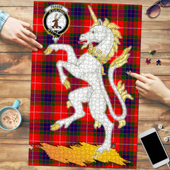 Fraser Modern Tartan Crest Unicorn Scotland Jigsaw Puzzles