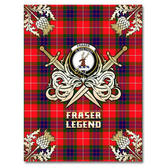 Fraser Modern Tartan Gold Courage Symbol Blanket